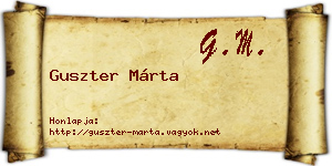 Guszter Márta névjegykártya