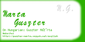 marta guszter business card